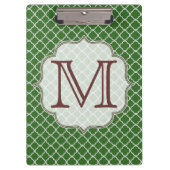 Green Quarterfolie Latti Monogram Clip Board Klemmbrett (Vorderseite)