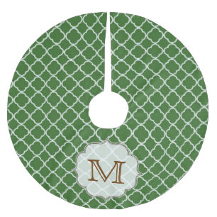 Green Quarterfolie Latti Monogram Tree Skirt Polyester Weihnachtsbaumdecke