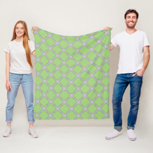 Green Quatrefoil Fleecedecke