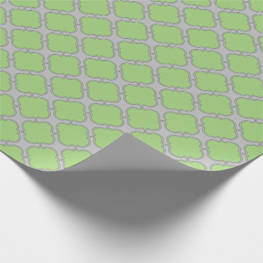 Green Quatrefoil Geschenkpapier (Ecke)