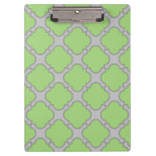 Green Quatrefoil Klemmbrett