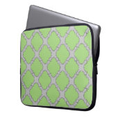 Green Quatrefoil Laptopschutzhülle (Vorderseite Links)