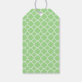 Green Quatrefoil, Moroccan Trellis, Monogram Geschenkanhänger (Rückseite)