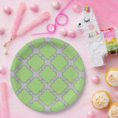 Green Quatrefoil Pappteller (Party)