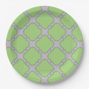 Green Quatrefoil Pappteller