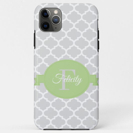 Green Quatrefoil Personalisiert Case-Mate iPhone Hülle (Rückseite)