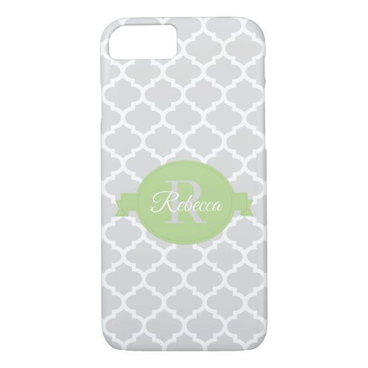 Green Quatrefoil Personalisiert Case-Mate iPhone Hülle (Rückseite)
