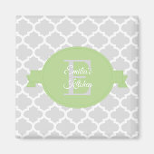Green Quatrefoil Personalisiert Magnet (Vorne)