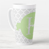Green Quatrefoil Personalisierte Latte Tasse (Linke Ecke)
