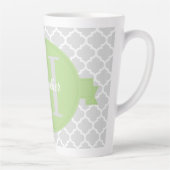 Green Quatrefoil Personalisierte Latte Tasse (Rechts)