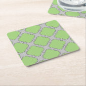 Green Quatrefoil Rechteckiger Pappuntersetzer (angewinkelt)