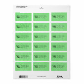 Green Quatrefolie Monogram - Adressetiketten (Vorne)