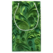 Green Quilling Digital Paper Pattern Kleine Geschenktüte (Rückseite)