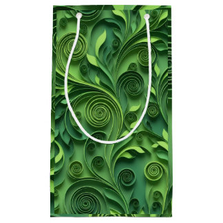 Green Quilling Digital Paper Pattern Kleine Geschenktüte