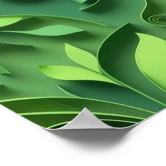 Green Quilling Digital Paper Pattern Poster (Ecke)
