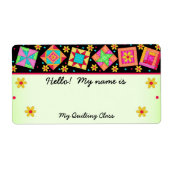Green Quilt Blocks Quilters Name Tag (Vorne)