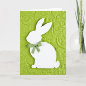 Green Rabbit Spring Time Card Karte (Vorderseite)