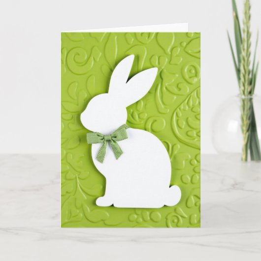 Green Rabbit Spring Time Card Karte (Vorderseite)