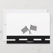 Green Race Car Boys Erster Geburtstag Einladung (Rückseite)