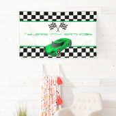 Green Race Car Geburtstagsparty Banner (Insitu)