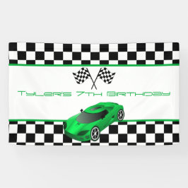 Green Race Car Geburtstagsparty Banner