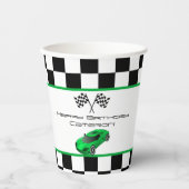 Green Race Car | KINDERGEBURTSTAG PARTY Pappbecher (Vorderseite)