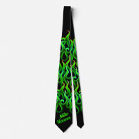 Green Racing Flames Rockabilly