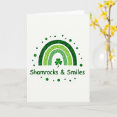 Green Rainbow Dots Pattern Card Karte (Gelbe Blume)