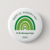 Green Rainbow Irish Kleeblatt Happy St Patricks Da Button (Vorderseite)