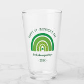 Green Rainbow Irish Kleeblatt Happy St Patricks Da Glas (Vorderseite)