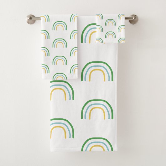 Green Rainbow Painting Irish Pattern Handtuch Set (Insitu)