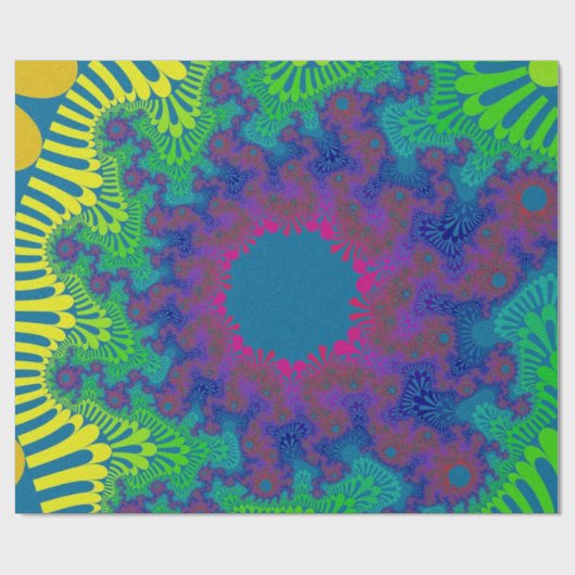 Green Rainbow Sunburst Geschenkpapier (Flach)
