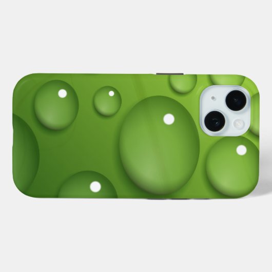 Green Raindrop Muster Case-Mate iPhone Hülle (Rückseite (Horizontal))