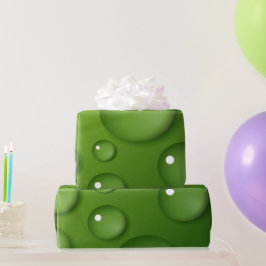 Green Raindrop Muster Geschenkpapier
