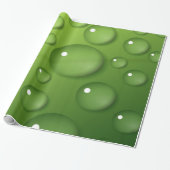 Green Raindrop Muster Geschenkpapier (Ungerollt)