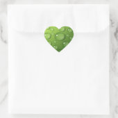 Green Raindrop Muster Herz-Aufkleber (Tasche)