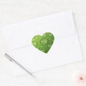 Green Raindrop Muster Herz-Aufkleber (Umschlag)