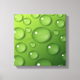 Green Raindrop Muster Leinwanddruck