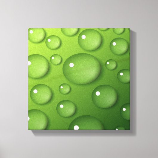 Green Raindrop Muster Leinwanddruck (Vorderseite)