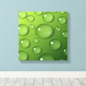 Green Raindrop Muster Leinwanddruck (Insitu (Holzboden))