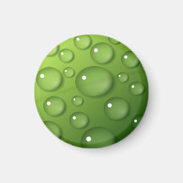 Green Raindrop Muster Magnet