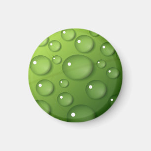 Green Raindrop Muster Magnet