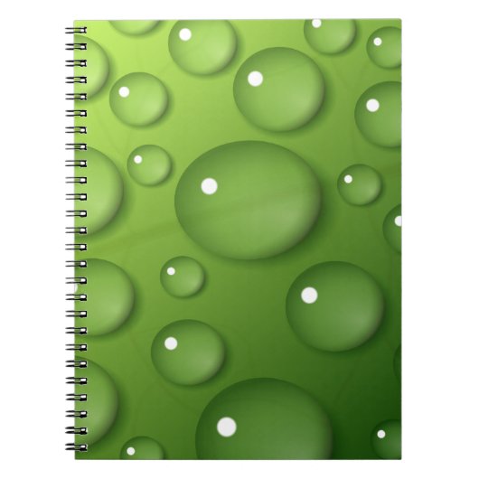Green Raindrop Muster Notizblock (Vorderseite)