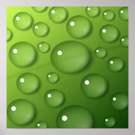 Green Raindrop Muster Poster