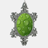 Green Raindrop Muster Schneeflocken Zinn-Ornament (Links)