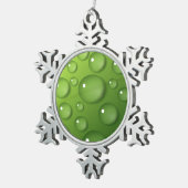 Green Raindrop Muster Schneeflocken Zinn-Ornament (Rechts)
