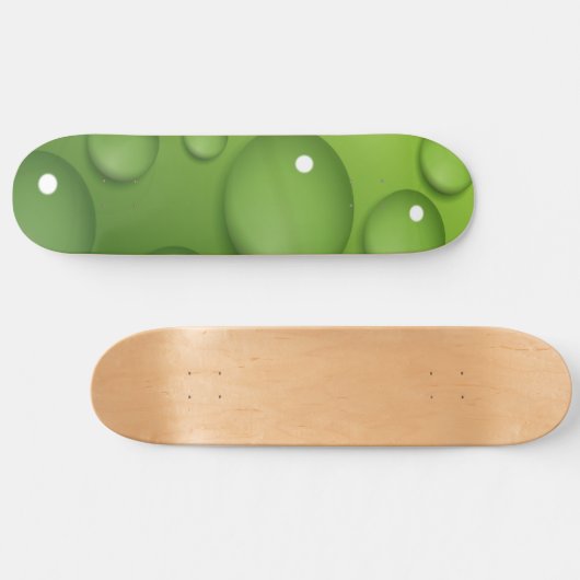 Green Raindrop Muster Skateboard (Horizontal)