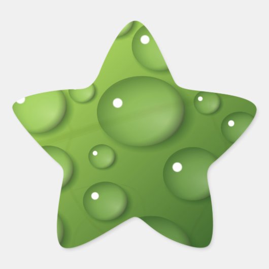 Green Raindrop Muster Stern-Aufkleber (Vorderseite)
