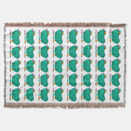 Green Ram Chinese Year Zodiac Throw Blanket Decke
