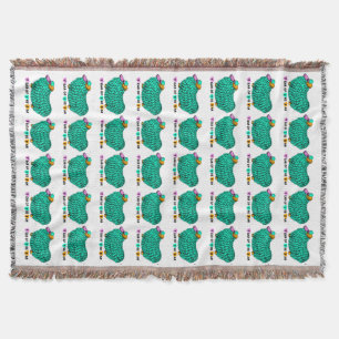Green Ram Chinese Year Zodiac Throw Blanket Decke